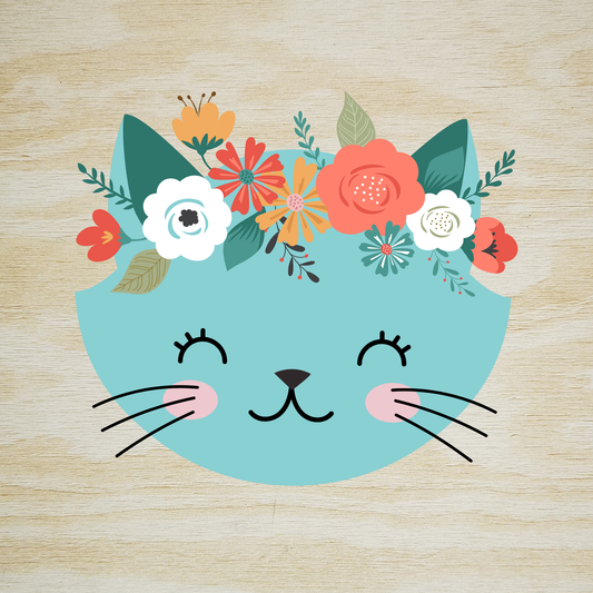 STICKER GATO FLORES