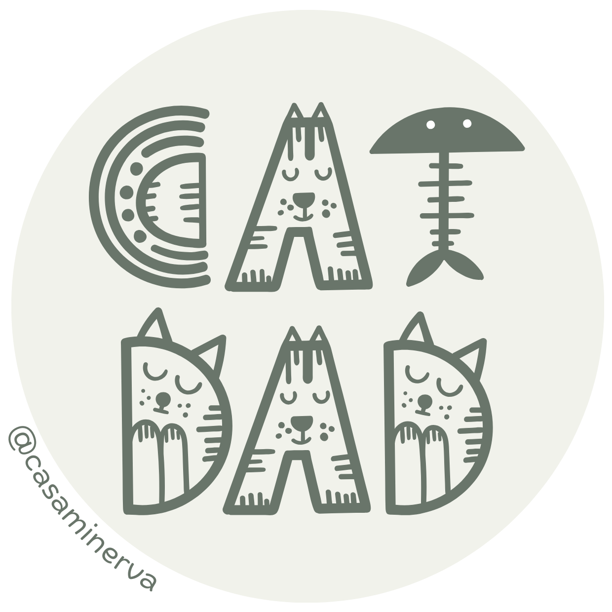 STICKER CAT DAD VERDE