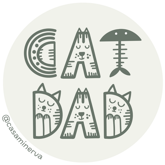 STICKER CAT DAD VERDE