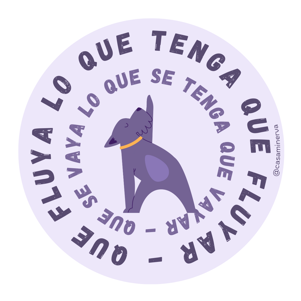 STICKER FLUYAR PERRO MORADO
