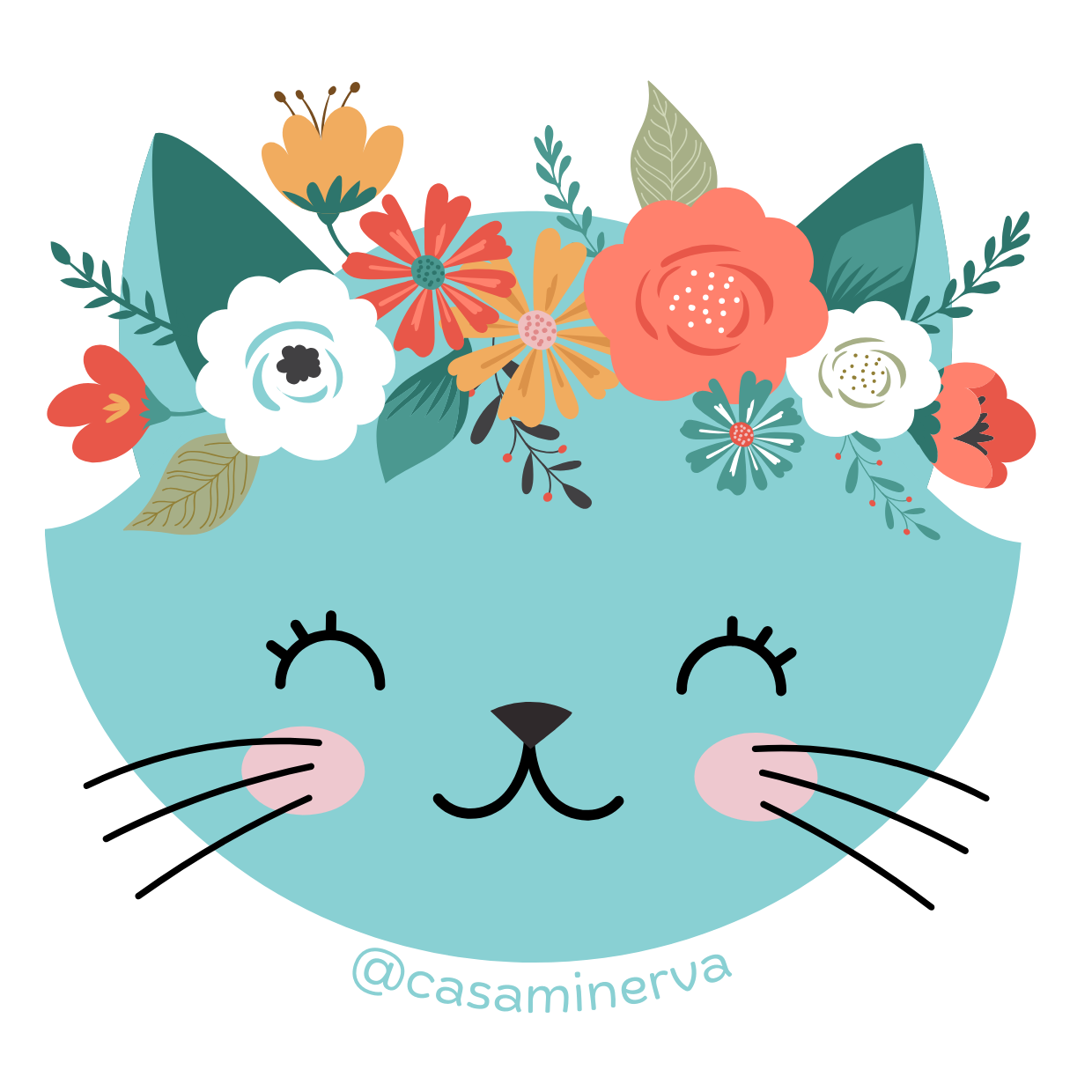 STICKER GATO FLORES