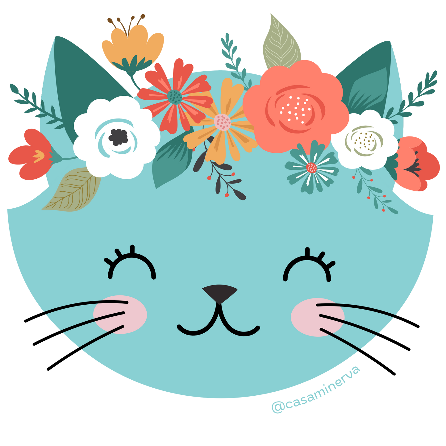 BOLSA GRANDE GATO FLORES
