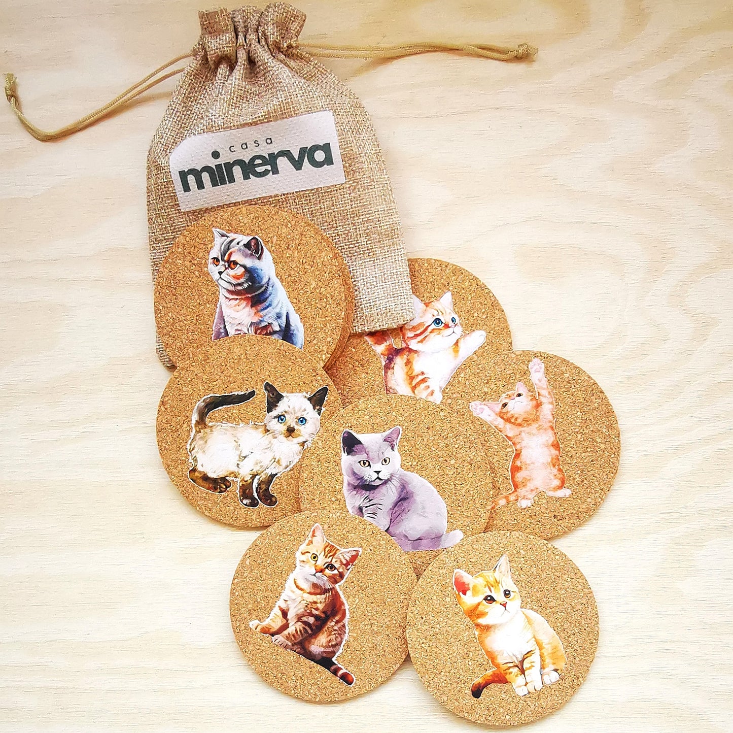POSAVASOS CORCHO GATOS