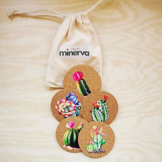 POSAVASOS CORCHO SUCULENTAS