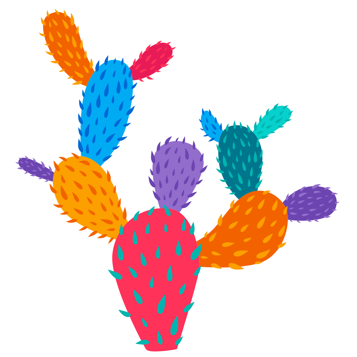 STICKER CACTUS COLORES