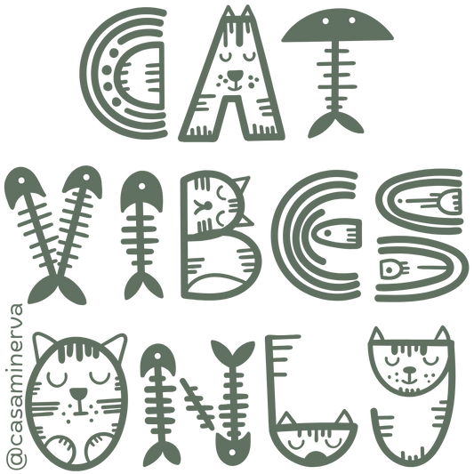 STICKER CAT VIBES VERDE