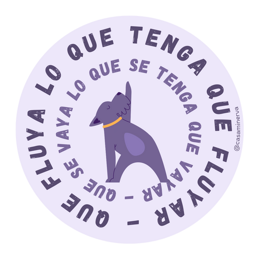 STICKER FLUYAR PERRO MORADO
