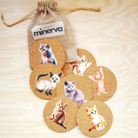 POSAVASOS CORCHO GATOS