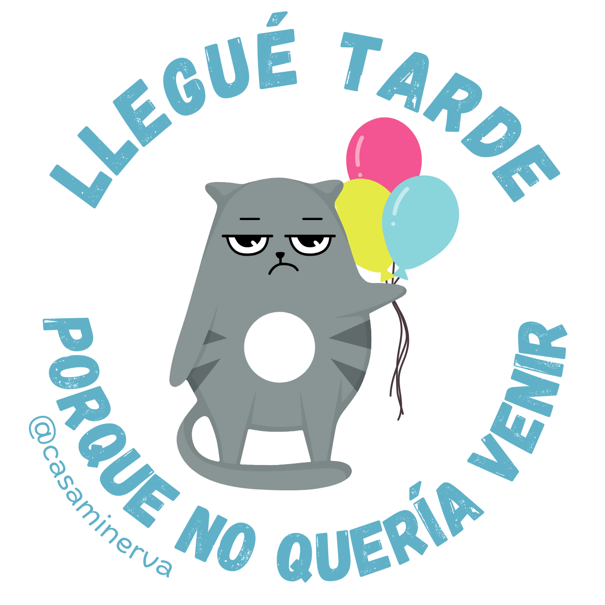 STICKER TARDE FIESTA AZUL